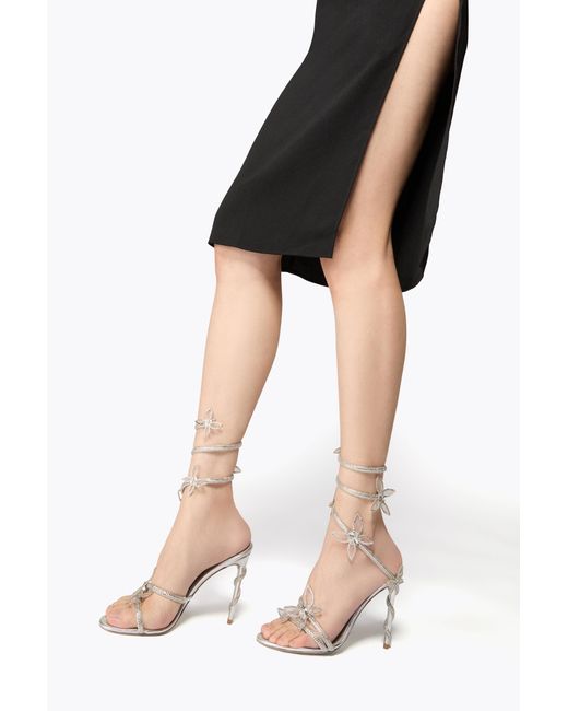 Rene Caovilla White Margot Mirrored Sandal With Butterflies 105