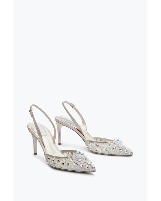 Rene Caovilla White Slingbacks Cinderella
