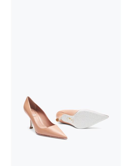 Rene Caovilla White Candice Rose Pump 80