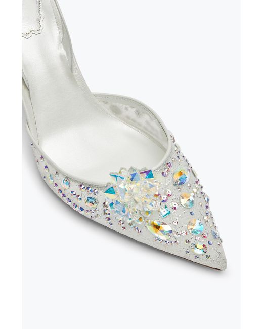 Rene Caovilla White Cinderella Slingback 80