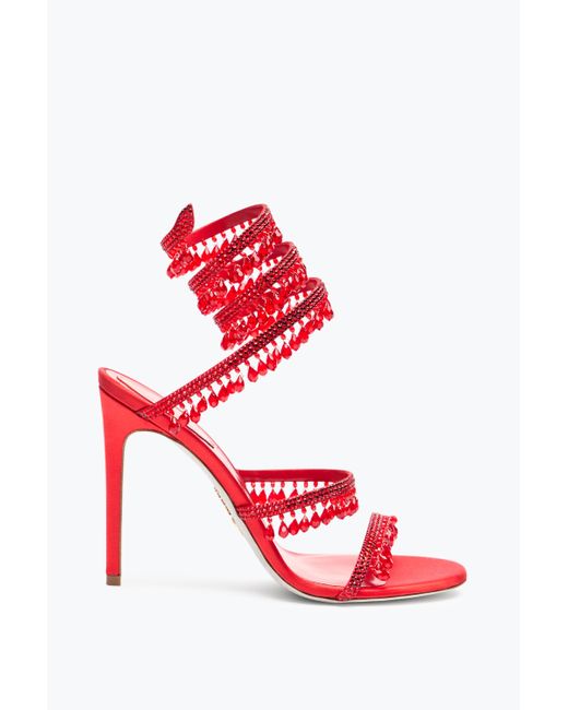 Rene Caovilla Red Chandelier Sandal 105