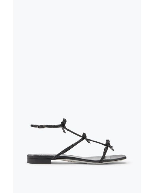 Rene Caovilla White Caterina Flat Sandal 10