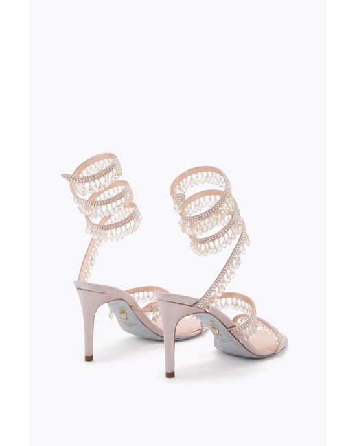 Rene Caovilla White Chandelier Light Sandal 80