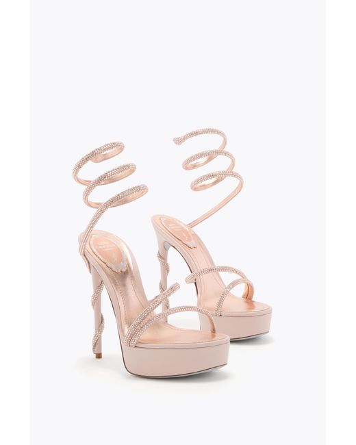 Rene Caovilla Pink Margot Blush Platform Sandal 130