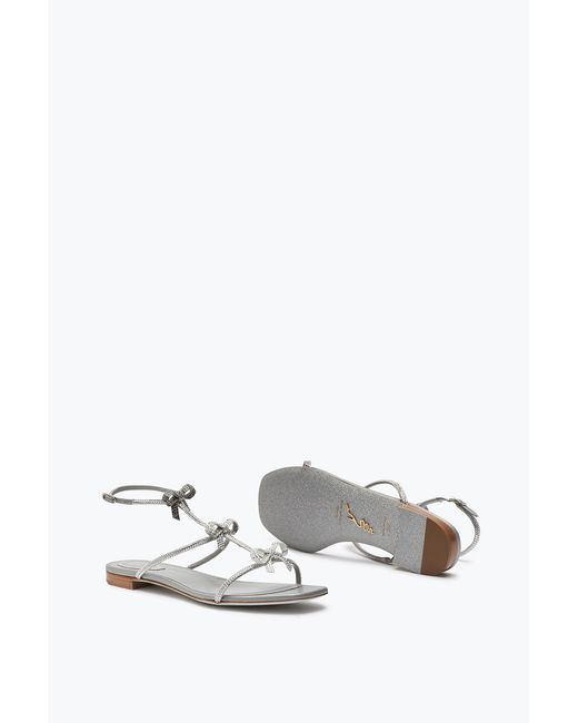 Rene Caovilla White Caterina Crystal Pearl Sandal 10