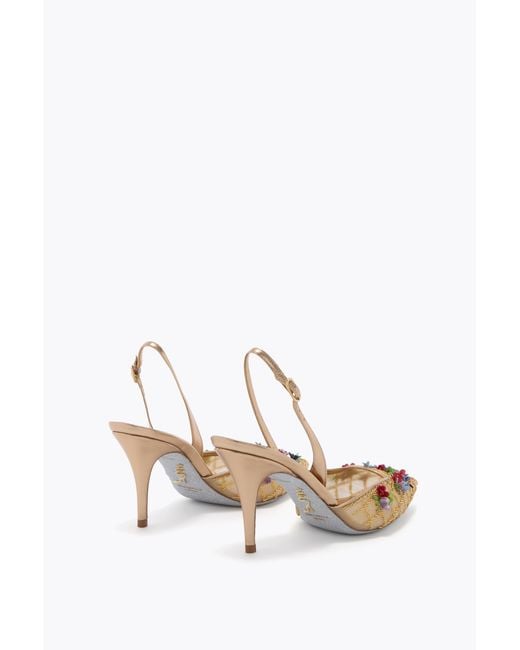 Rene Caovilla White Flora Slingback 80