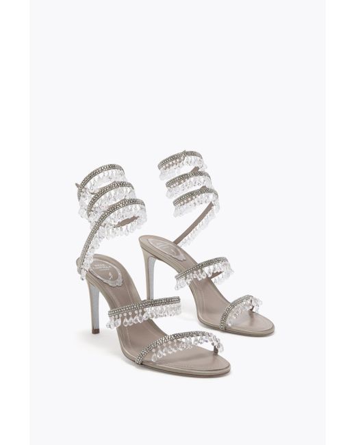 Rene Caovilla White Chandelier Dove Sandal 80