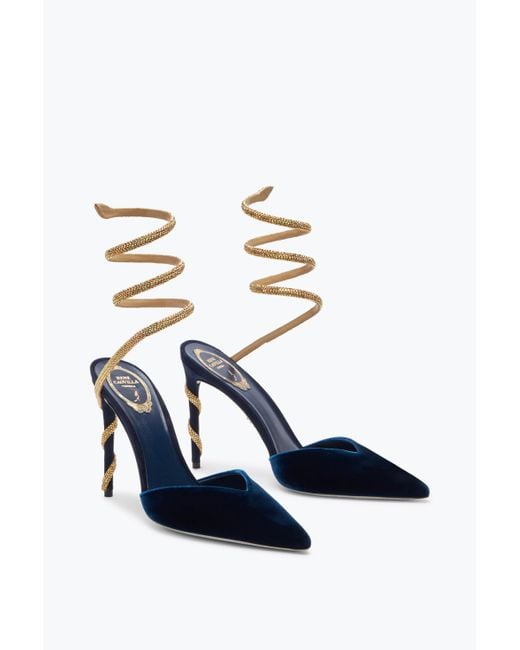 Rene Caovilla White Margot Deep Slingback Pump 105