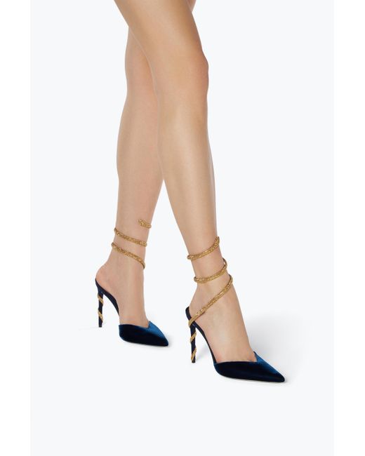 Rene Caovilla White Margot Deep Slingback Pump 105