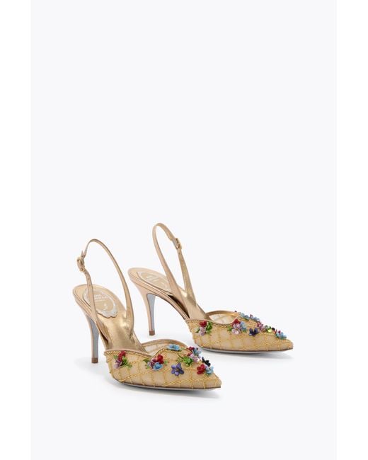 Rene Caovilla White Flora Slingback 80
