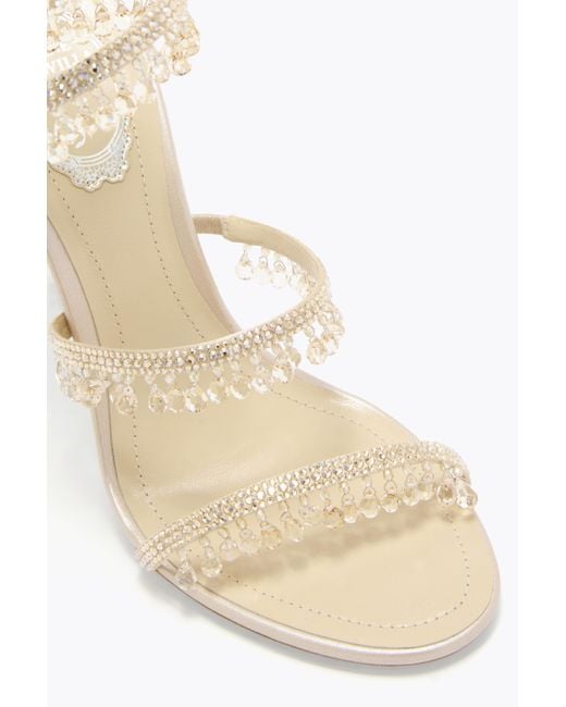 Rene Caovilla White Chandelier Satin/G.Shadow Strass Sandal