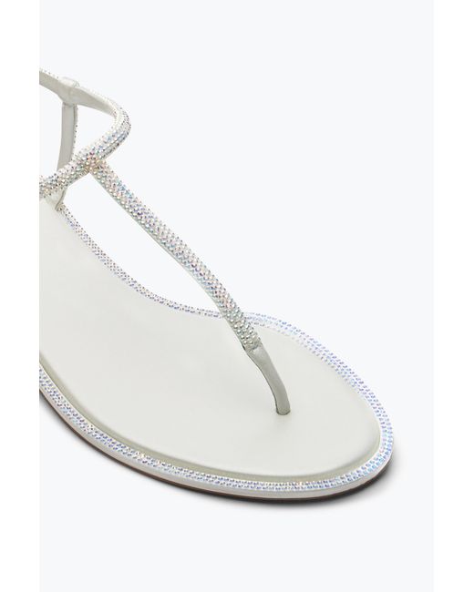 Rene Caovilla White Diana Sandal With Crystals 10