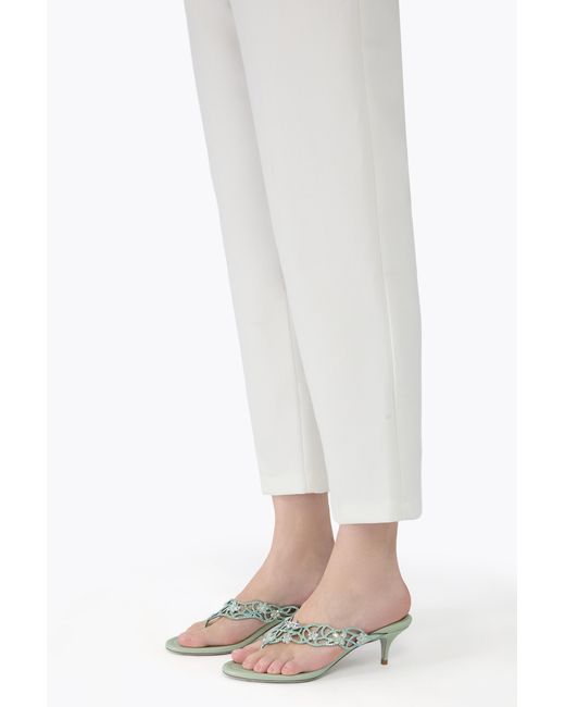 Rene Caovilla White Eden Mint Thong Mule 50