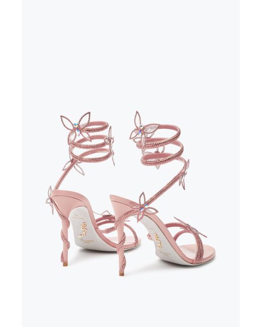 Rene Caovilla Pink Margot Powder Butterfly Sandal 105