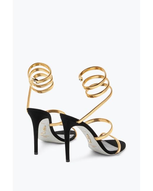 Sandale Juniper En Daim Et Or 105 Rene Caovilla en coloris Metallic