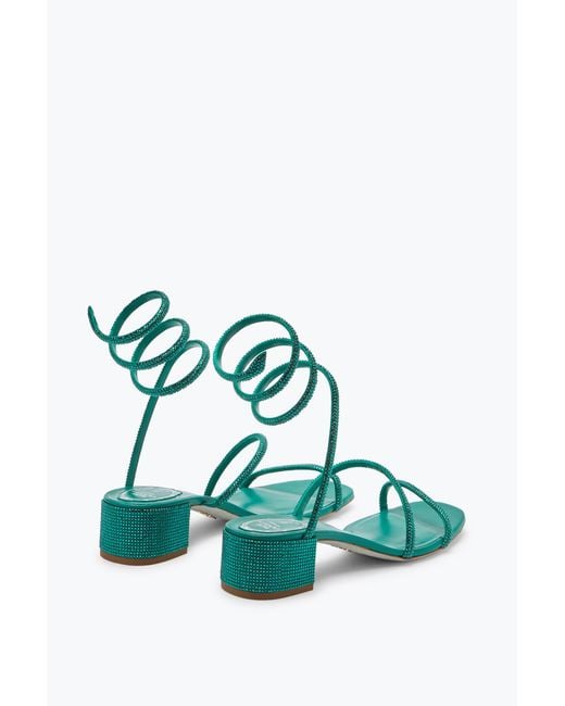 Rene Caovilla Green Cleo Crystal Emerald Sandal 35
