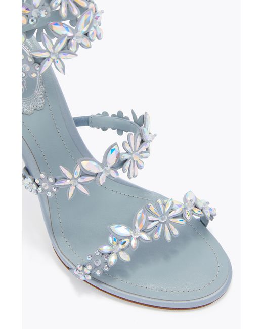 Rene Caovilla White Eden Cerulean Sandal 100