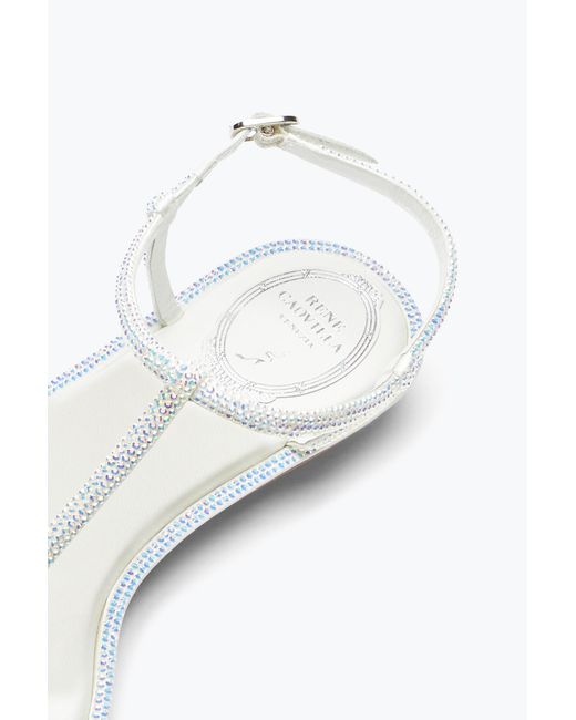 Rene Caovilla White Diana Sandal With Crystals 10