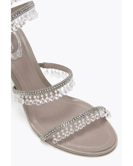 Rene Caovilla White Chandelier Dove Sandal 80
