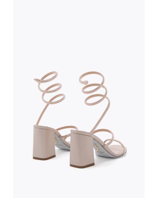 Rene Caovilla White Cleo Blush Sandal 80