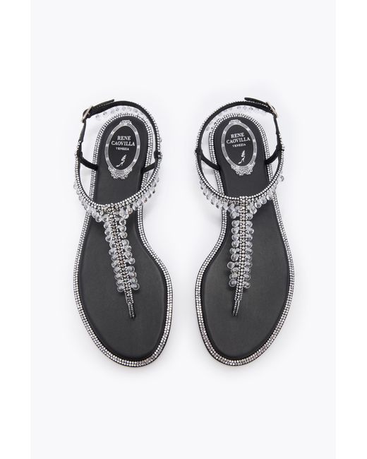 Rene Caovilla White Chandelier Thong Sandal 10