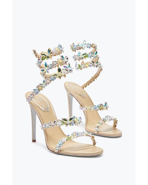 Rene Caovilla White Eden Nude Sandal 105
