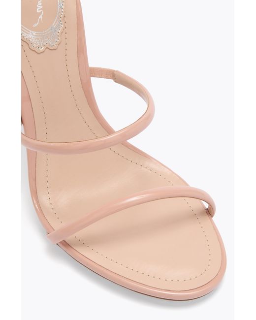 Rene Caovilla White Cleo Nude Patent Leather Sandal 105