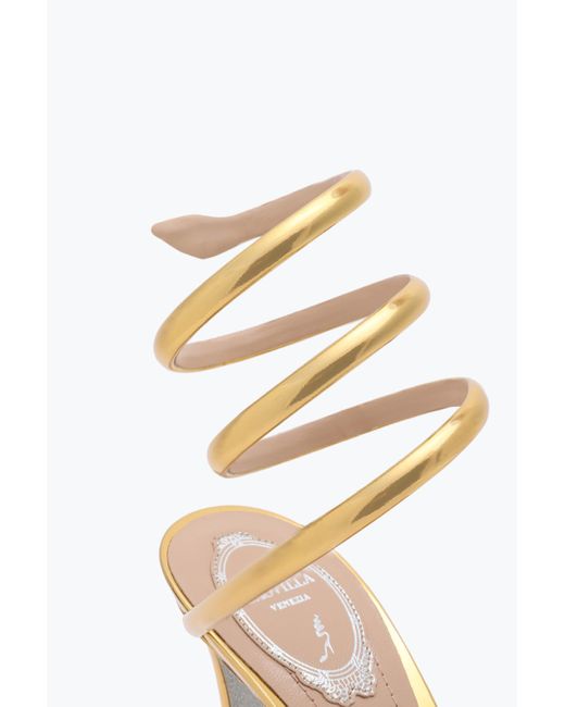 Rene Caovilla White Cleo Metallic Sandal 105