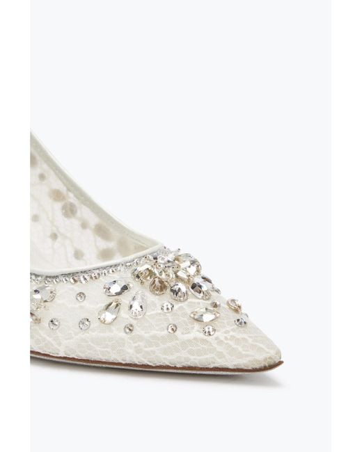 Rene Caovilla White Cinderella Crystal Pump 80