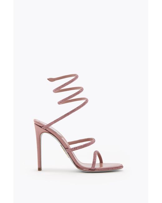 Rene Caovilla White Cleo Powder Sandal 105