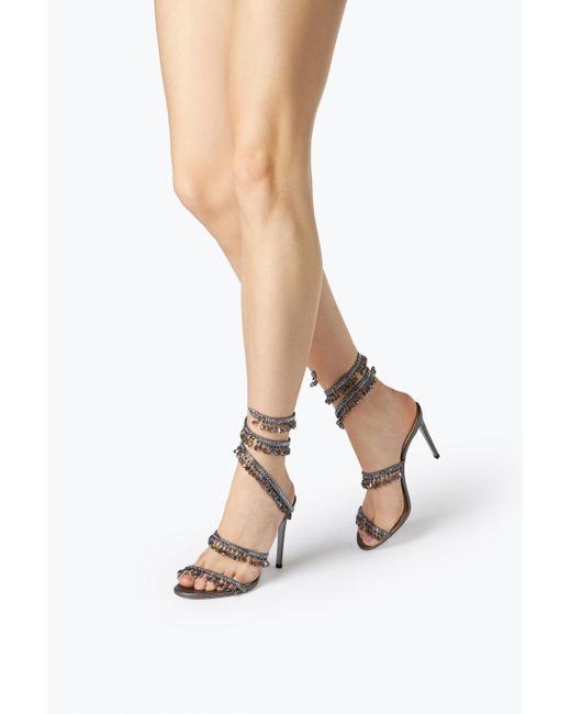 Rene Caovilla White Chandelier Crystal Pearl Sandal 105