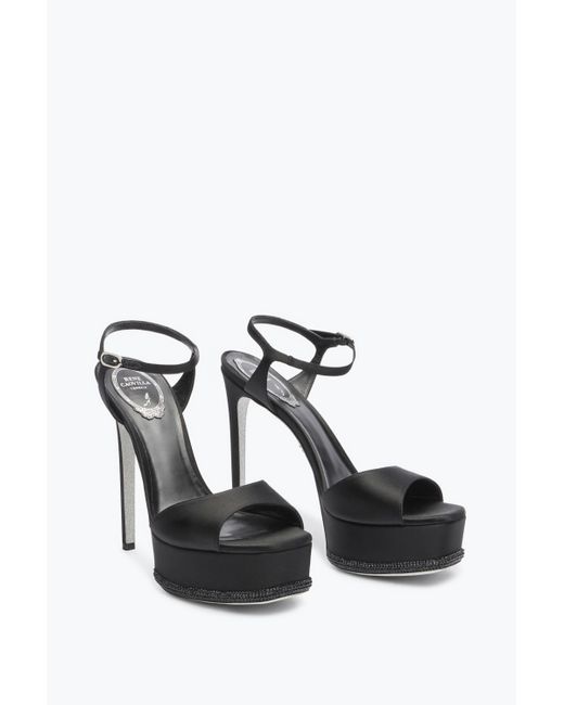 Rene Caovilla Black Anastasia Crystal Sandal 130