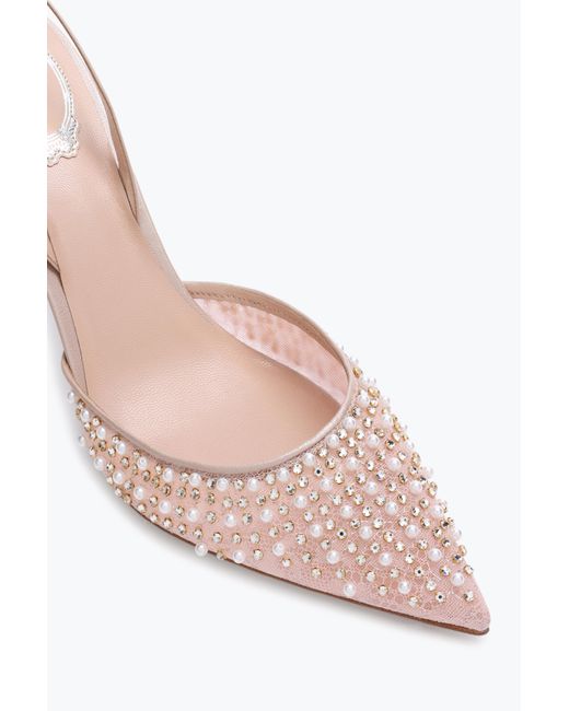 Rene Caovilla White Aretha Nude Slingback 80