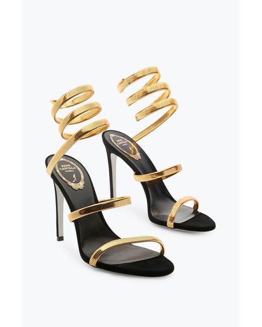 Sandale Juniper En Daim Et Or 105 Rene Caovilla en coloris Metallic