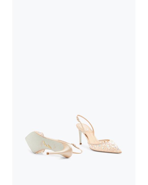 Rene Caovilla White Cinderella Slingback 80