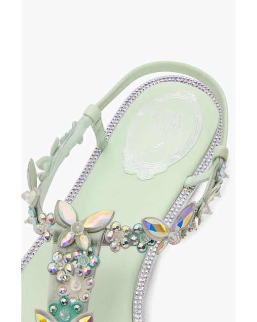 Rene Caovilla White Eden Mint Thong Sandal 10