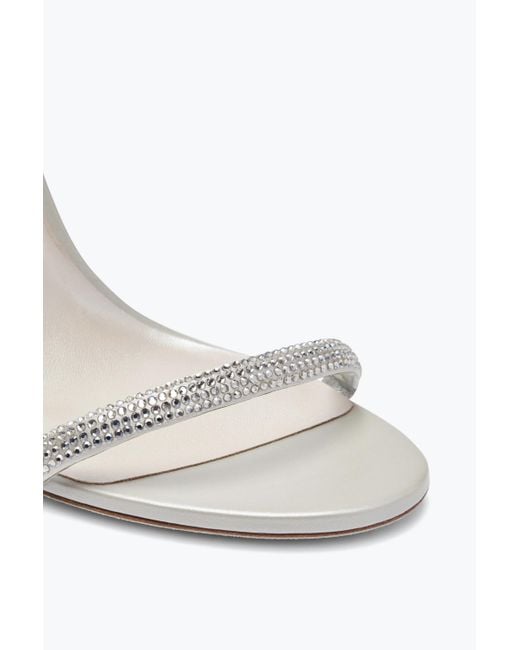 Rene Caovilla White Ellabrita Crystal Sandal 80