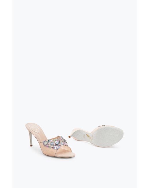 Rene Caovilla White Roxanne Slider Sandal 80