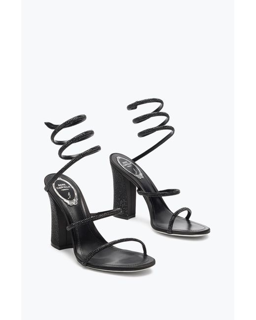 Rene Caovilla White Cleo Total Sandal With Soul Heel 105