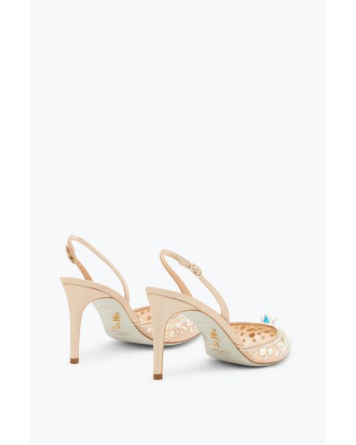 Rene Caovilla White Cinderella Slingback 80