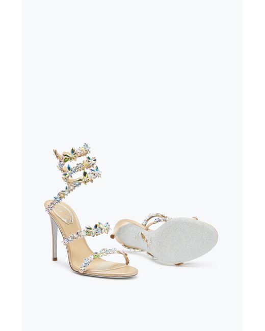 Rene Caovilla White Eden Nude Sandal 105