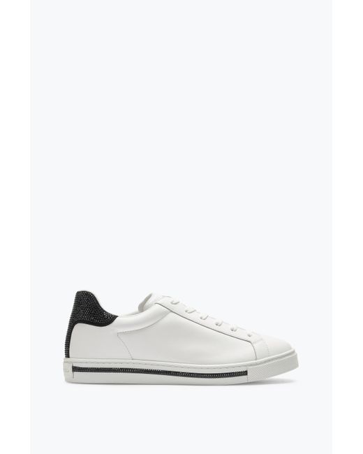 Sneaker Xtra Blanc Et Noir Avec Cristaux 15 Rene Caovilla en coloris White