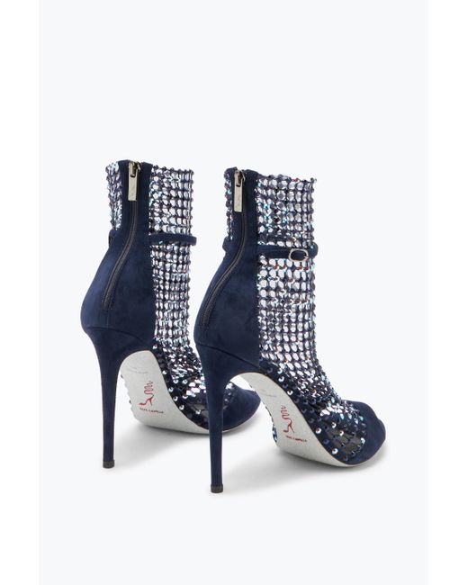 Rene Caovilla Blue Galaxia Crystal Deep Sandal 105