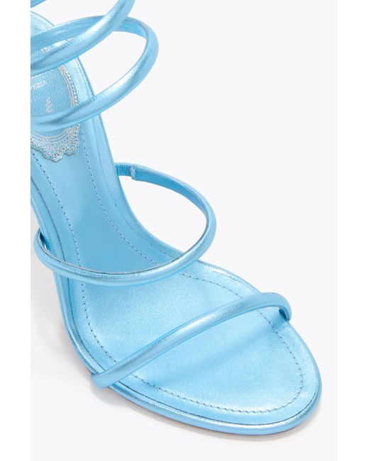 Rene Caovilla Blue Cleo Metallic Light Sandal 105