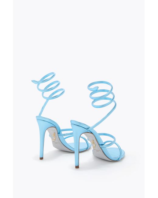 Rene Caovilla Blue Cleo Metallic Light Sandal 105