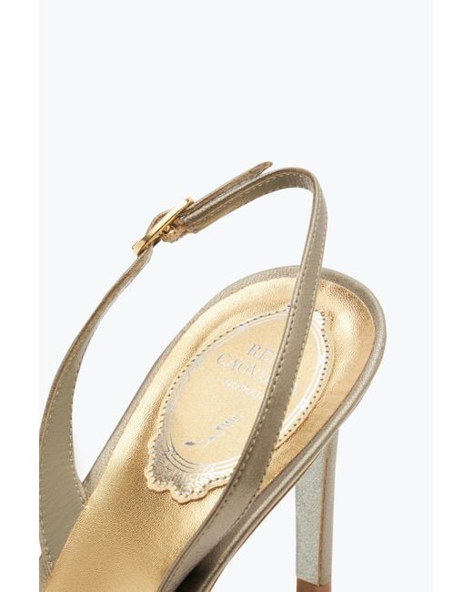 Rene Caovilla White Cinderella Bronze Slingback 80