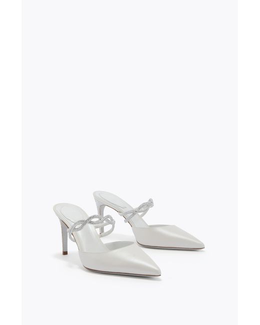 Rene Caovilla White Braid Ivory Mule 80