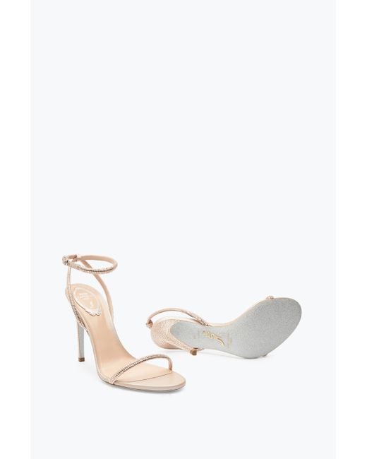 Rene Caovilla White Ellabrita Crystal Blush Sandal 105
