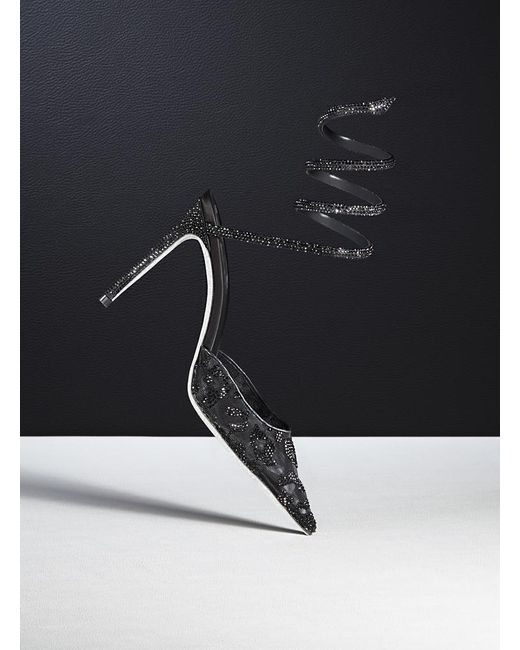 Rene Caovilla Black Allura Pump 105