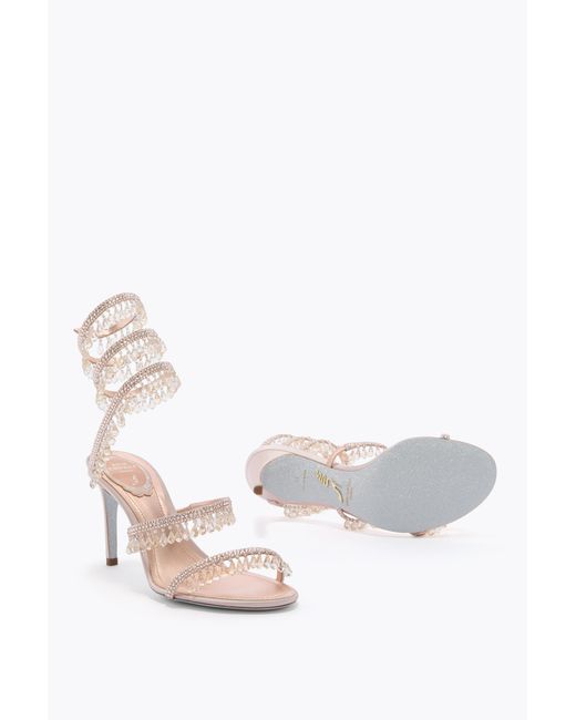 Rene Caovilla White Chandelier Light Sandal 80
